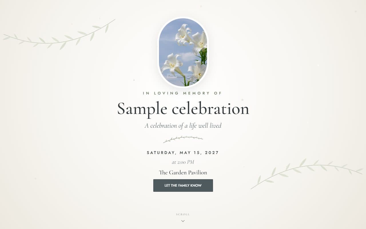 The In loving memory template