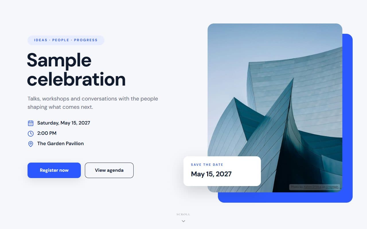 The Modern gathering template