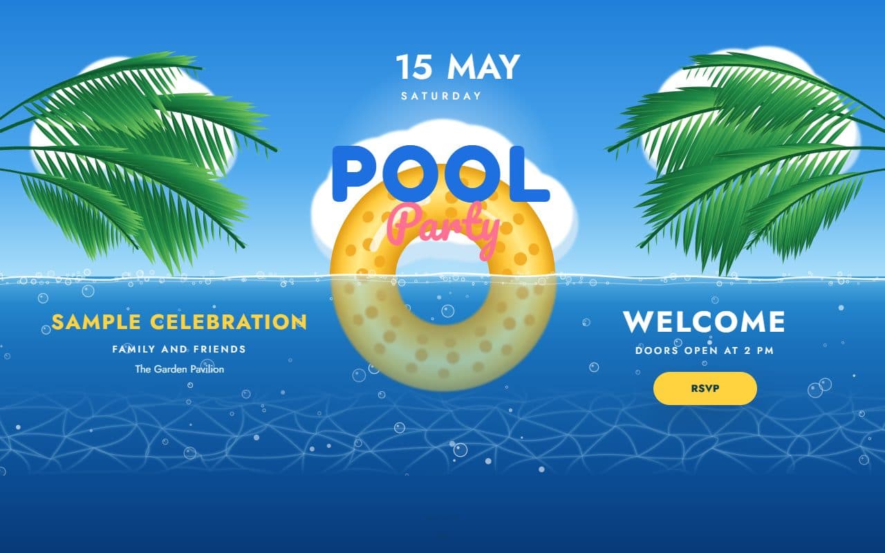 The Pool party template