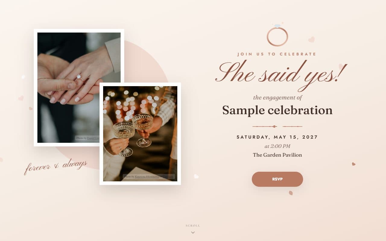 The She said yes template